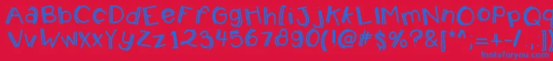 Kbjumpingjellybeans Font – Blue Fonts on Red Background