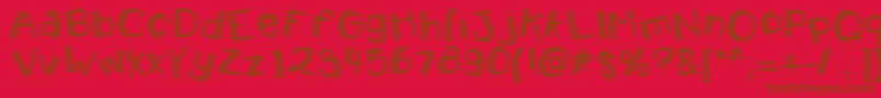 Kbjumpingjellybeans Font – Brown Fonts on Red Background