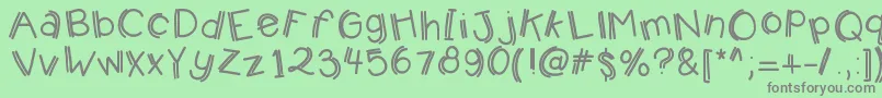 Kbjumpingjellybeans Font – Gray Fonts on Green Background