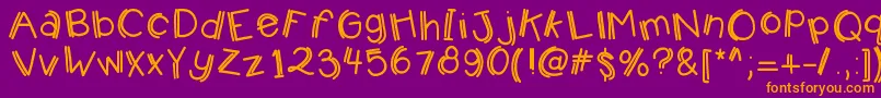 Kbjumpingjellybeans Font – Orange Fonts on Purple Background