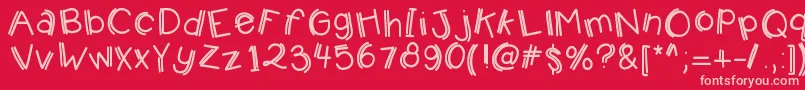 Kbjumpingjellybeans Font – Pink Fonts on Red Background