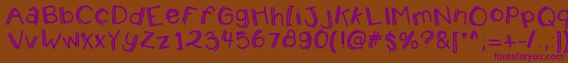 Kbjumpingjellybeans Font – Purple Fonts on Brown Background