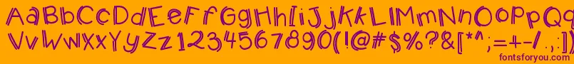 Kbjumpingjellybeans Font – Purple Fonts on Orange Background