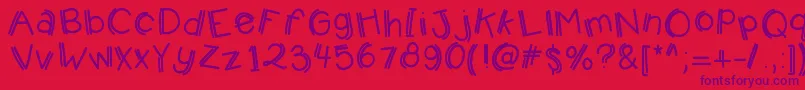 Kbjumpingjellybeans Font – Purple Fonts on Red Background
