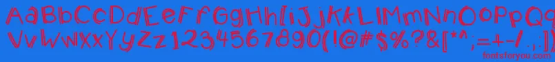 Kbjumpingjellybeans Font – Red Fonts on Blue Background