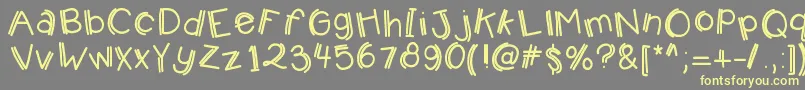 Kbjumpingjellybeans Font – Yellow Fonts on Gray Background