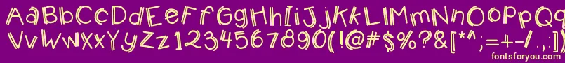 Kbjumpingjellybeans Font – Yellow Fonts on Purple Background