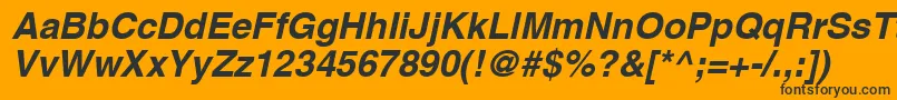 Aghcbo-Schriftart – Schwarze Schriften auf orangefarbenem Hintergrund