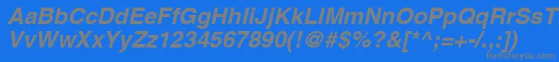 Aghcbo-Schriftart – Graue Schriften auf blauem Hintergrund