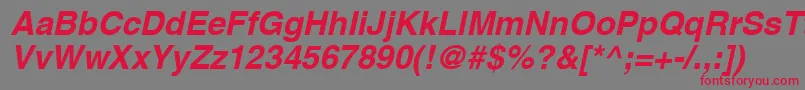 Aghcbo-Schriftart – Rote Schriften auf grauem Hintergrund