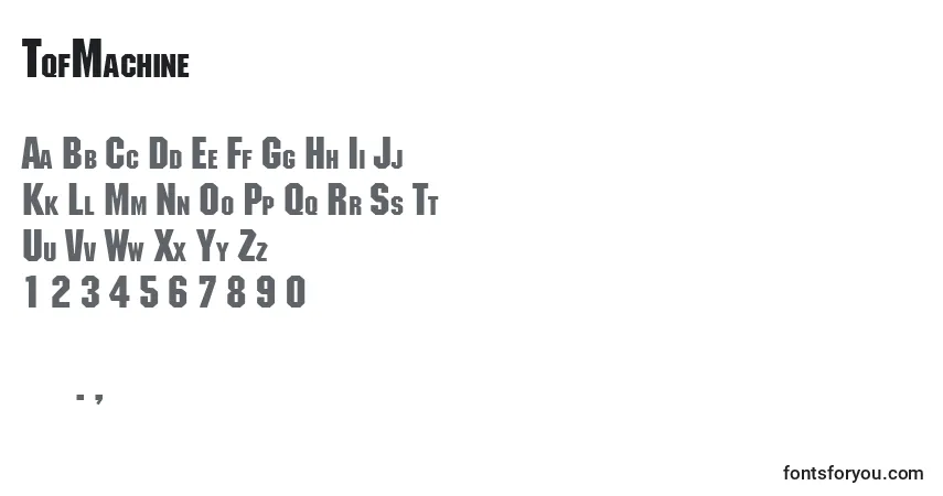 Fuente TqfMachine - alfabeto, números, caracteres especiales