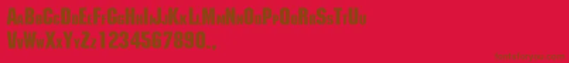 TqfMachine-fontti – ruskeat fontit punaisella taustalla