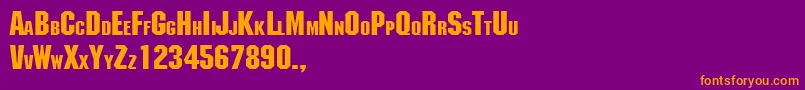 TqfMachine Font – Orange Fonts on Purple Background