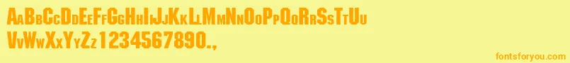 TqfMachine Font – Orange Fonts on Yellow Background