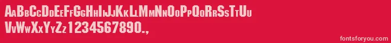 TqfMachine Font – Pink Fonts on Red Background