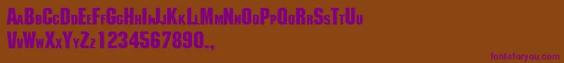 TqfMachine Font – Purple Fonts on Brown Background