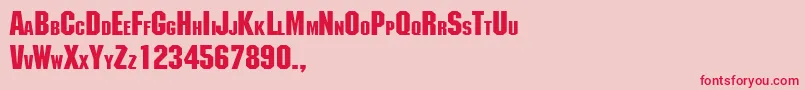 TqfMachine Font – Red Fonts on Pink Background