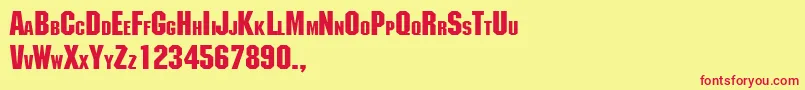 fuente TqfMachine – Fuentes Rojas Sobre Fondo Amarillo