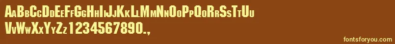TqfMachine Font – Yellow Fonts on Brown Background