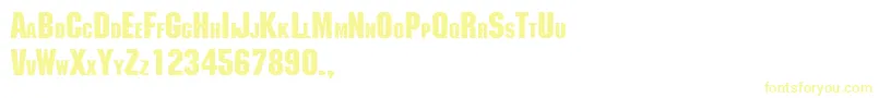 TqfMachine Font – Yellow Fonts on White Background
