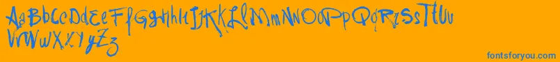 VtksRash Font – Blue Fonts on Orange Background