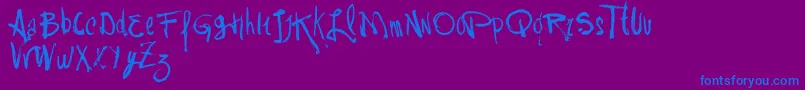 VtksRash Font – Blue Fonts on Purple Background