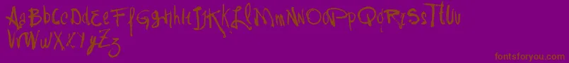 VtksRash Font – Brown Fonts on Purple Background