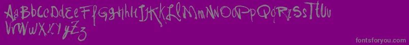 VtksRash-fontti – harmaat kirjasimet violetilla taustalla