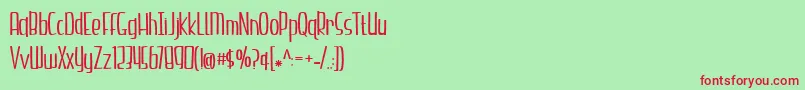 BmdHazelnutWater Font – Red Fonts on Green Background