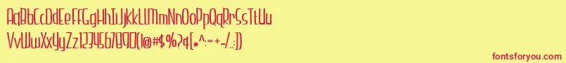 BmdHazelnutWater Font – Red Fonts on Yellow Background