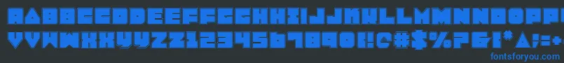 Czcionka LoboTommyPro – niebieskie czcionki na czarnym tle
