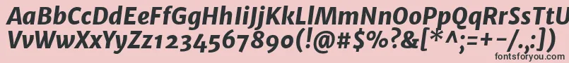 More about MerriweathersansExtrabolditalic Font MerriweathersansExtrabolditalic Font – Black Fonts on Pink Background