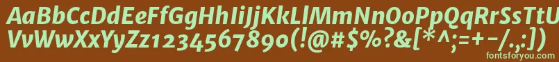 Czcionka MerriweathersansExtrabolditalic – zielone czcionki na brązowym tle