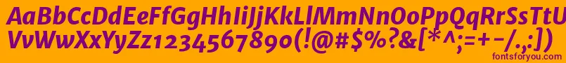 MerriweathersansExtrabolditalic Font – Purple Fonts on Orange Background
