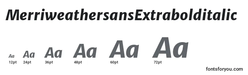 MerriweathersansExtrabolditalic Font Sizes