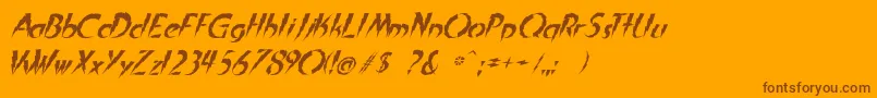 InAFlashItalic Font – Brown Fonts on Orange Background
