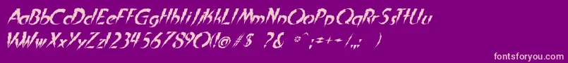 InAFlashItalic Font – Pink Fonts on Purple Background