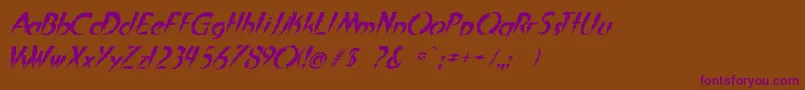 InAFlashItalic Font – Purple Fonts on Brown Background