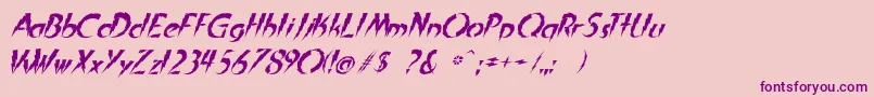 InAFlashItalic Font – Purple Fonts on Pink Background