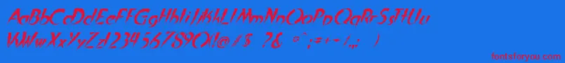 InAFlashItalic Font – Red Fonts on Blue Background