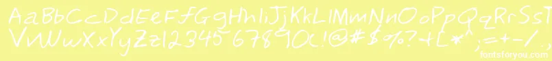 Fonte Lehn241 – fontes brancas em um fundo amarelo