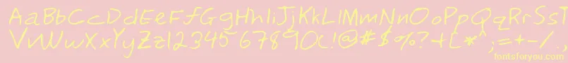 Lehn241-Schriftart – Gelbe Schriften auf rosa Hintergrund