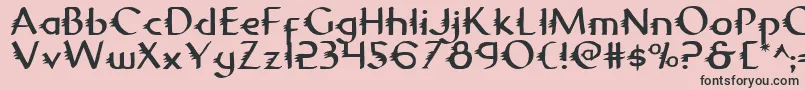 フォントGypsyroad – ピンクの背景に黒い文字