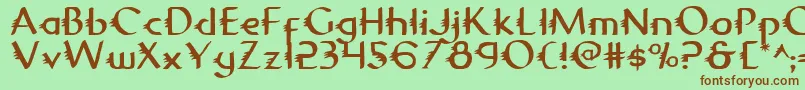 Шрифт Gypsyroad – коричневые шрифты на зелёном фоне