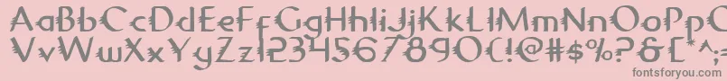 フォントGypsyroad – ピンクの背景に灰色の文字