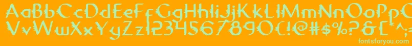 Gypsyroad Font – Green Fonts on Orange Background