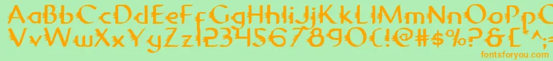 Czcionka Gypsyroad – pomarańczowe czcionki na zielonym tle