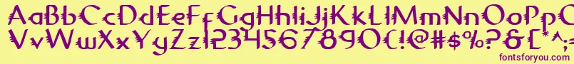 Gypsyroad Font – Purple Fonts on Yellow Background