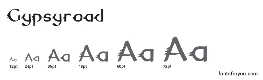 Gypsyroad Font Sizes