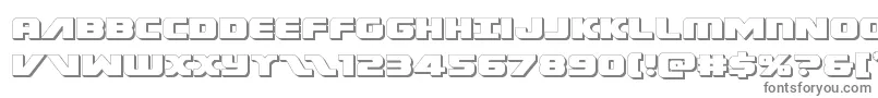 Federalescort3D-fontti – harmaat kirjasimet valkoisella taustalla